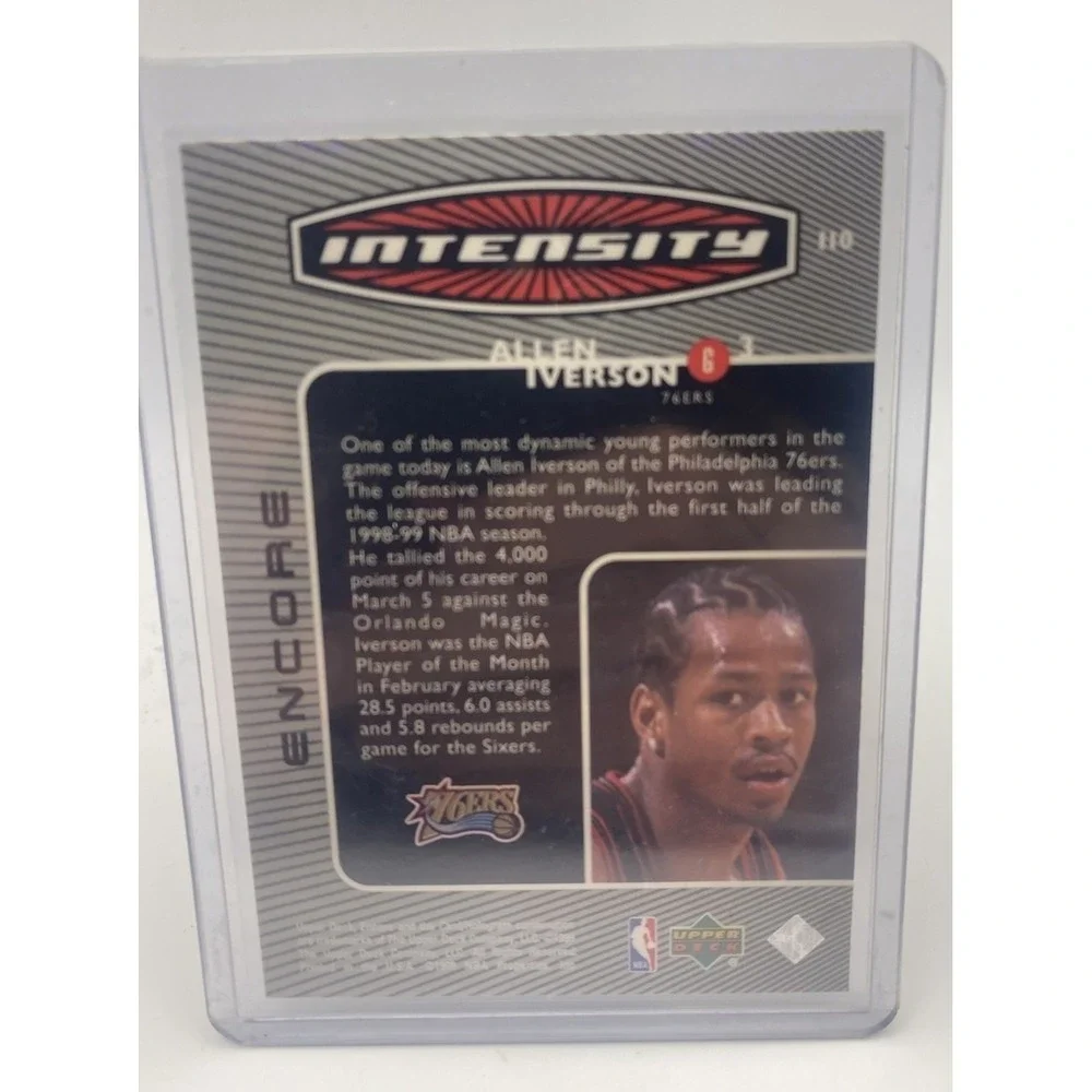 Allen Iverson‎ Intensity Encore Upper Deck 1999 76ers Basketball Card #110